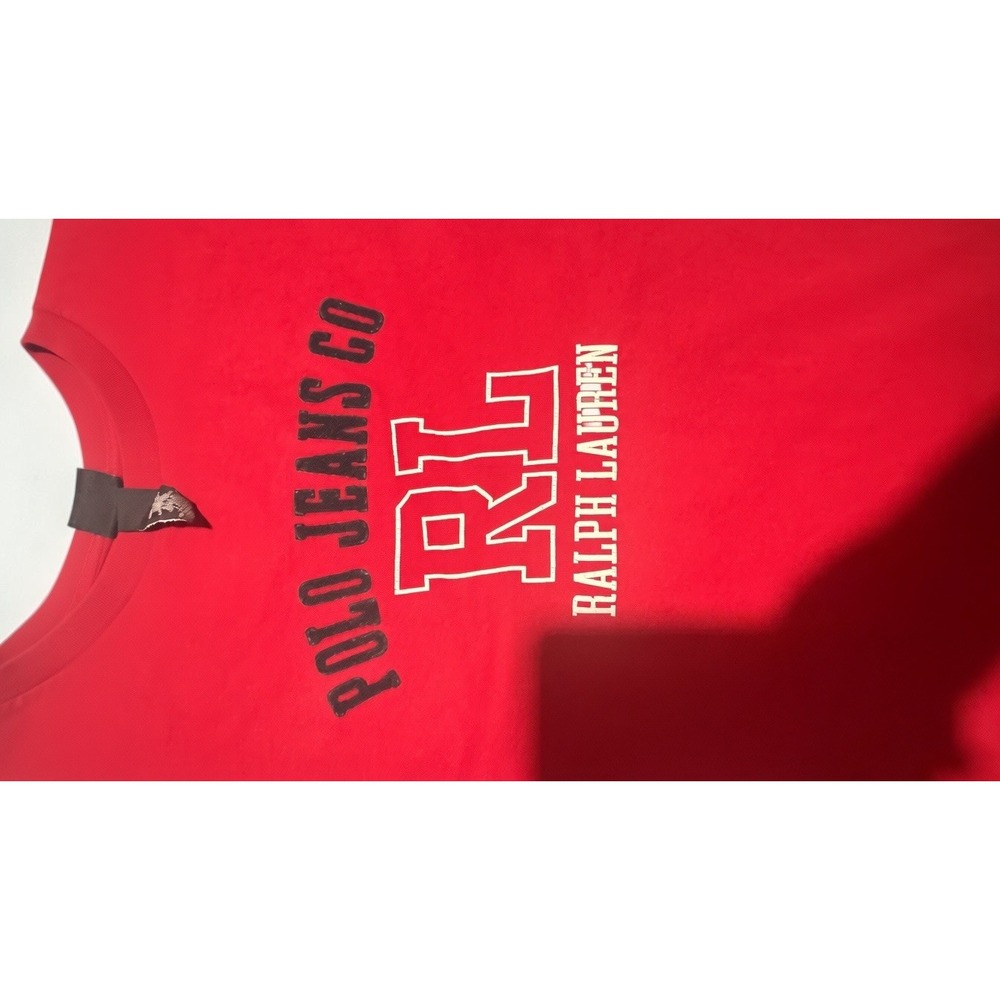VTG Polo Jeans Co Ralph Lauren Red Long Sleeve Graphic T-Shirt Mens XL RL Logo - Picture 7 of 12
